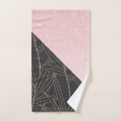 Design élégant rose en or bambou feuillage rose (Serviette à main)
