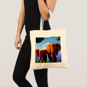 Design éléphant sur sac fourre-tout. (Devant (produit))