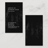 Design en bois noir effet Carte de visite moderne (Devant / Derrière)
