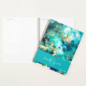 Design en marbre Abstrait turquoise et or (Devant avec enveloppe)