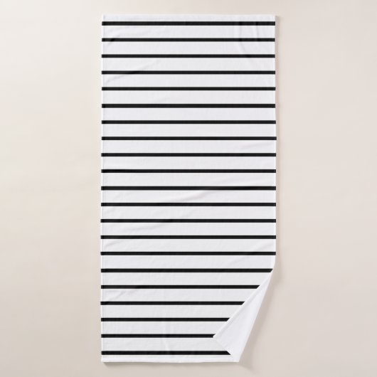 Design en rayures blanches et noires (Serviette de bain)