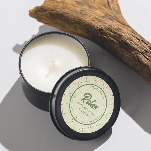 Design Étiquette à bougie circulaire modifiable en