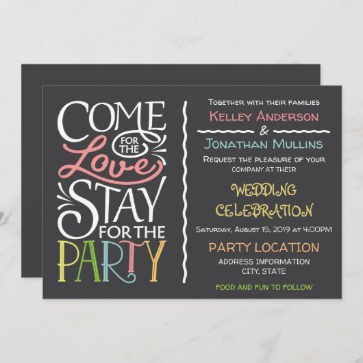 Design faire-part de mariage amusant (Devant / Derrière)
