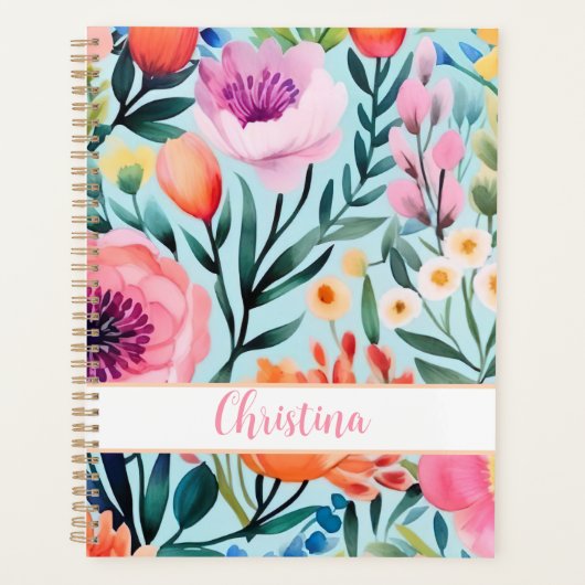 design fleuri d'été coloré avec nom (Devant)