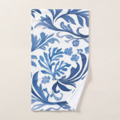 Design floral bleu et blanc | Chinoiserie Motif (Serviette à main)