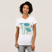 design floral bleu sur T-shirt (Devant entier)