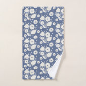 Design floral Blue Nova et White Dove (Serviette à main)