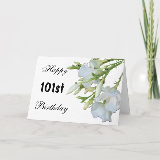 Design floral Carte personnalisée 101e anniversair (Devant)
