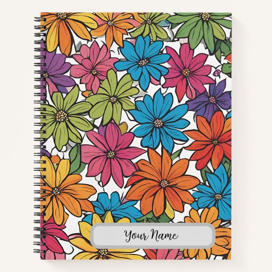 Design floral coloré Carnet spiral (Devant)