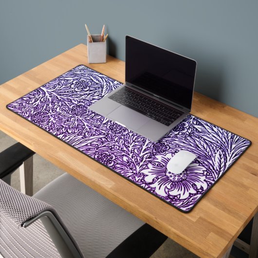 Design floral complexe dans les tons violets et bl (Bureau 2)