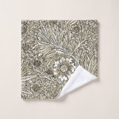 Design floral complexe en Brown et blanc (Gant de toilette)