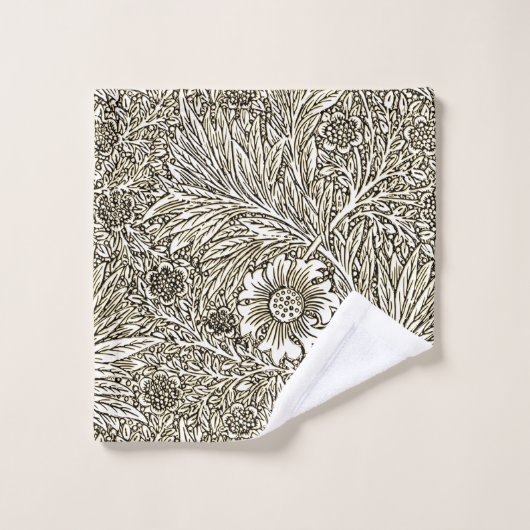 Design floral complexe en Brown et blanc (Gant de toilette)