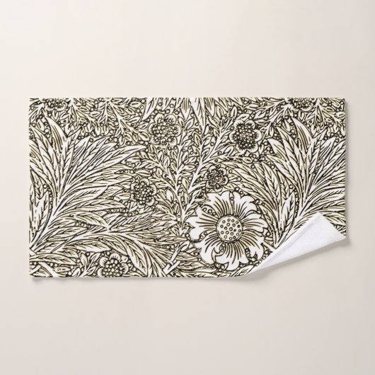 Design floral complexe en Brown et blanc (Serviette à main)