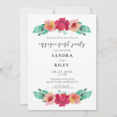 Design floral élégant Invitation de la partie d'en (Devant)