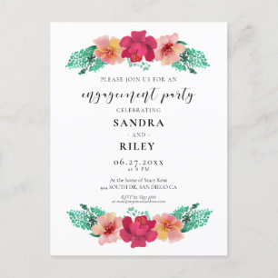 Design floral élégant Invitation de la partie d'en