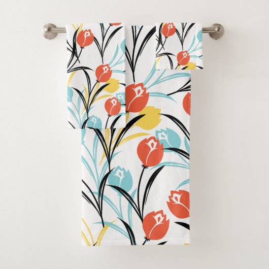 Design floral Motif de Tulipe en blanc (En situation)