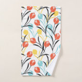 Design floral Motif de Tulipe en blanc (Serviette à main)