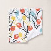 Design floral Motif de Tulipe en blanc (Gant de toilette)