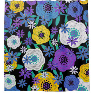 Design floral No. 10 Rideau de douche