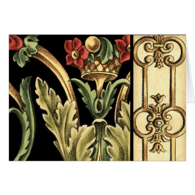Design floral ornemental aux frontières noires (Devant horizontal)