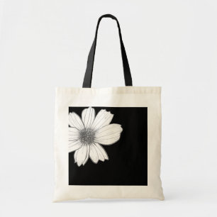 Design floral Sac fourre-tout noir et blanc