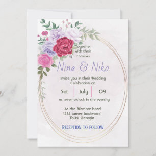 Design floral simple et élégant Invitation