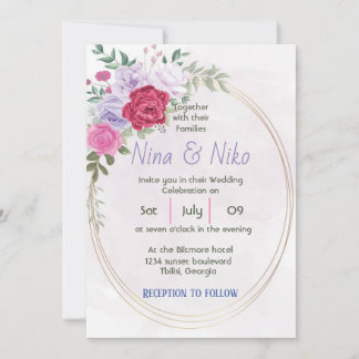 Design floral simple et élégant Invitation