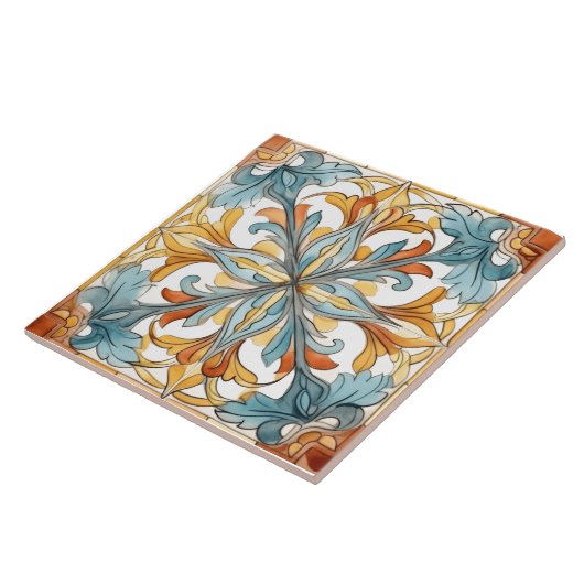 Design floral sur carreaux en céramique (Côté)