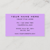Design frais Carte de visite violet - Vos couleurs (Dos)