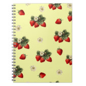 Design fraise sur carnet moderne simple jaune (Devant)
