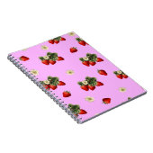 Design fraise sur carnet moderne simple rose (Côté Droit)