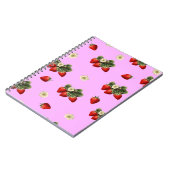 Design fraise sur carnet moderne simple rose (Côté gauche)