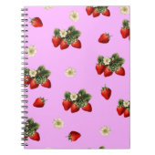 Design fraise sur carnet moderne simple rose (Devant)