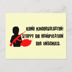 Design für Kinderrechte: Keine Kindersoldaten! Briefkaart