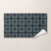 design, géométrique, bleu, noir, oriental, (Serviette à main)