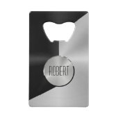 Design géométrique en métal noir et argent (Devant)