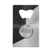 Design géométrique en métal noir et argent (Dos)