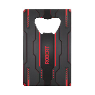 Design géométrique en métal noir et rouge