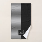 Design géométrique moderne élégant noir et argent (Serviette à main)