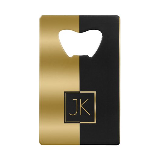 Design géométrique moderne Elegant Noir & Or Zippo (Devant)