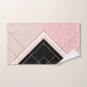 Design géométrique moderne Grilles d'or rose (Serviette à main)