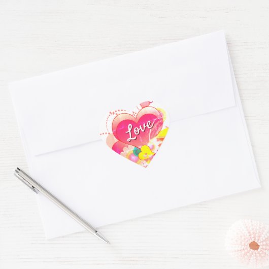  Design Heart Love Sticker (Envelop)