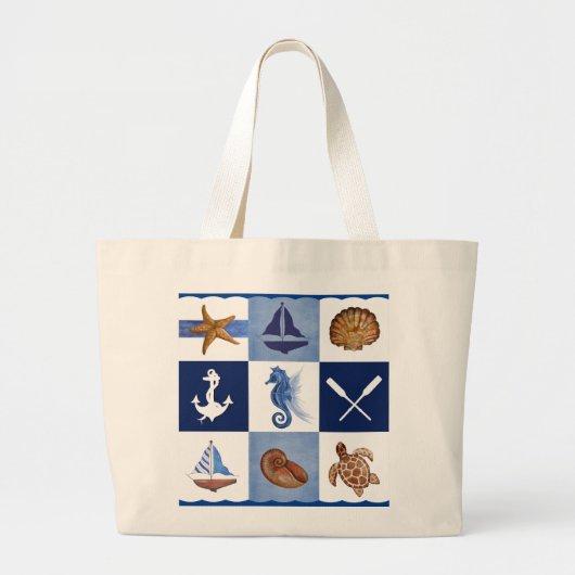 Design in de Noordzee Grote Tote Bag (Voorkant)