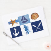 Design in de Noordzee Rechthoekige Sticker (Envelop)