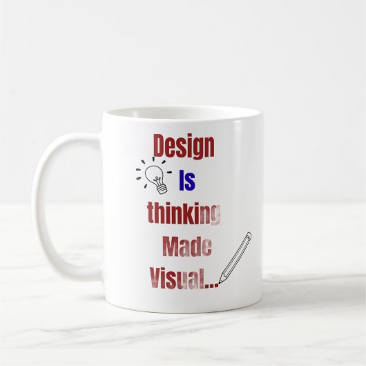 Design is denken in visuele vorm – Minimaal grafis Koffiemok (Links)