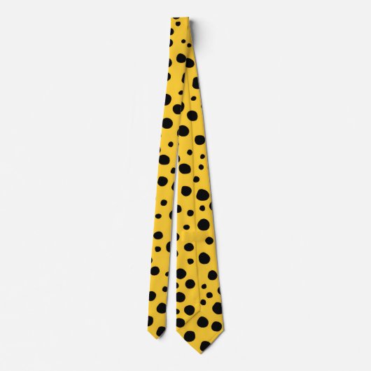 Design Jaune & Noir Polka Dot Cravate moderne (Dos)