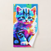 Design Kitten coloré (Serviette à main)