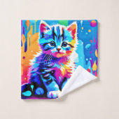 Design Kitten coloré (Gant de toilette)