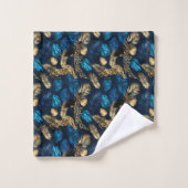 Design Leopard bleu et or 8 (Gant de toilette)