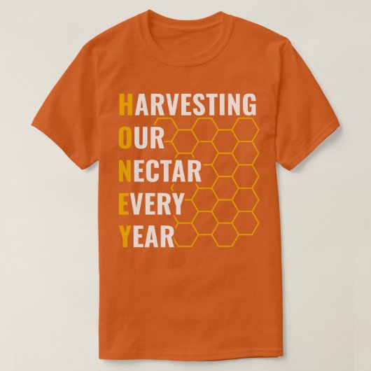 Design Mannen Honing oogsten onze nectar T-shirt (Design voorkant)